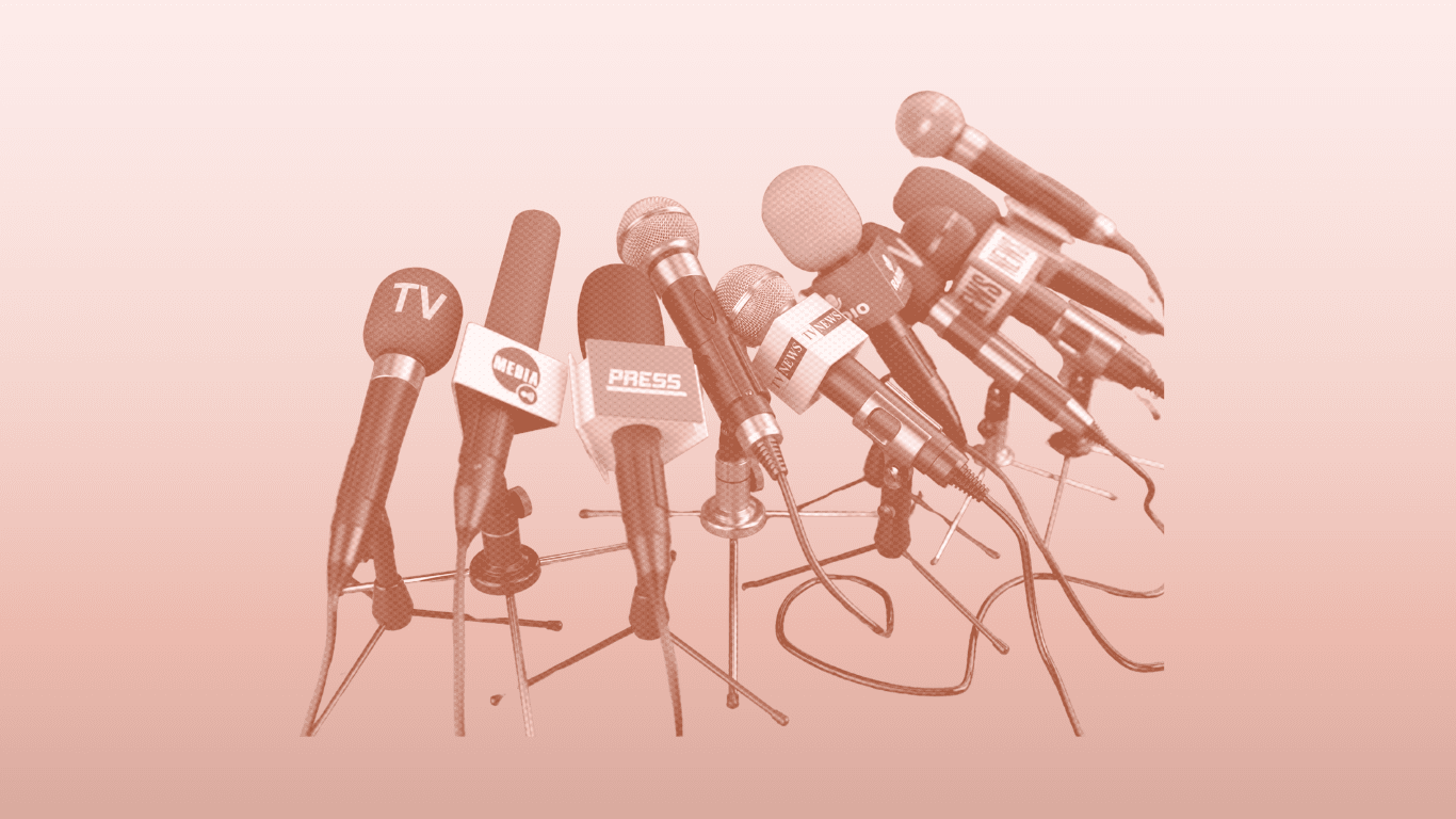 Image of many microphones